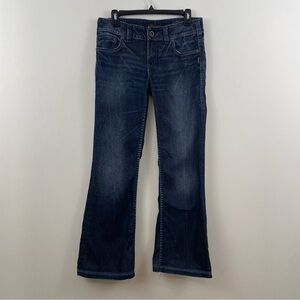 Y2K Silver Jeans Flare Hip Low Rise 28 Blue Denim Grunge 2000s Casual Boot Keri